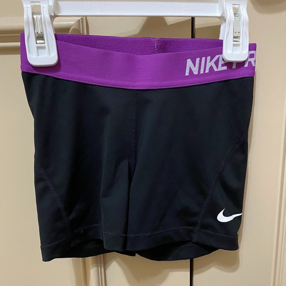 Purple Nike Pro shorts
